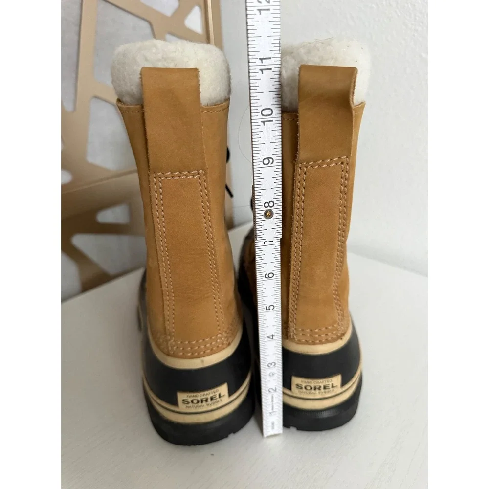 Sorel Caribou Mens Waterproof Winter Snow Boots Buff Tan Black NM1000-281 SZ 10